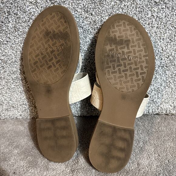Italian Shoemakers Sandals Womens Size 8 Minimalist Chic Faux Croc Slip On - Picture 8 of 8